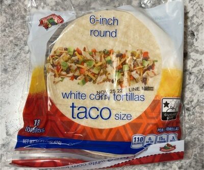 White corn tortillas taco size