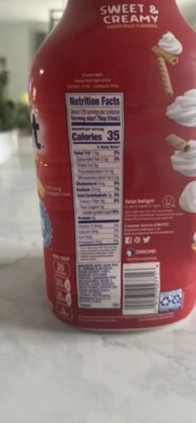 Coffee Creamer nutrition facts table
