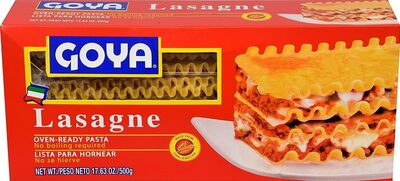 Foods lasagne oven ready pasta front packaging