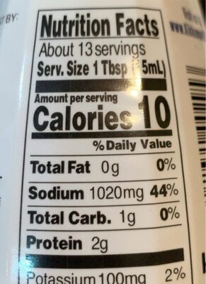 Smooth Aromatic Shoyu nutrition facts table