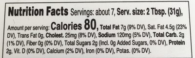 Plain soft cream cheese spread nutrition facts table