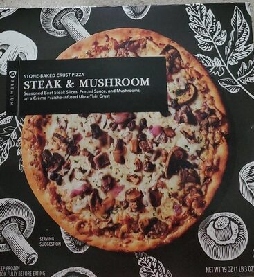 Stone baked crust pizza Steak Mushroom front packaging
