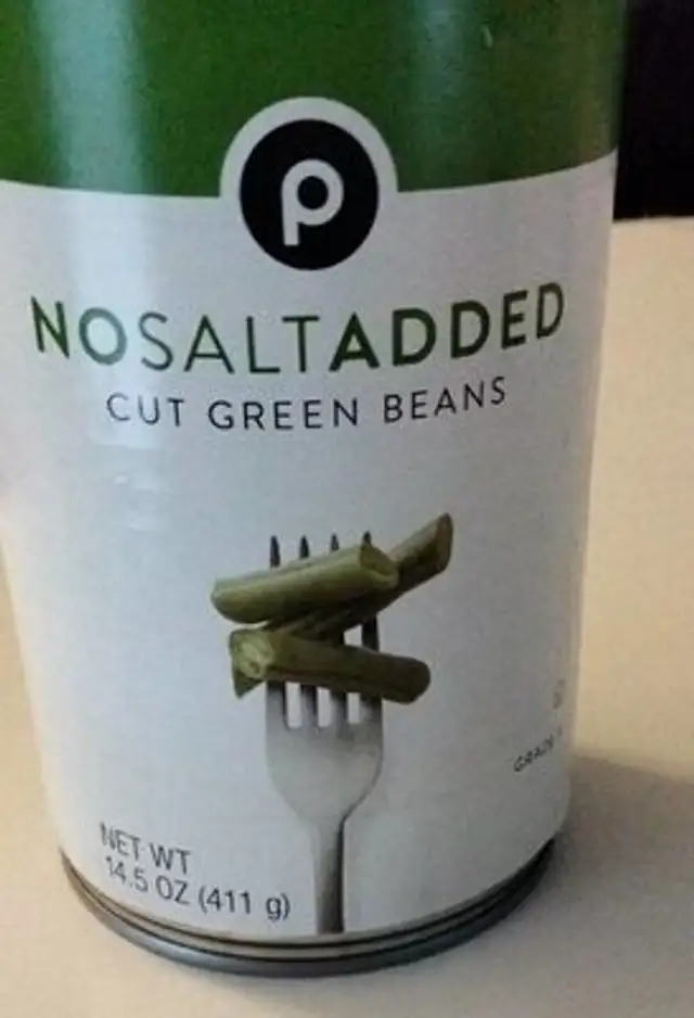 Cut green beans no salt added front packaging