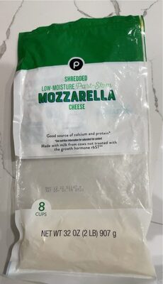 Shredded low-moisture part-skim mozzarella cheese