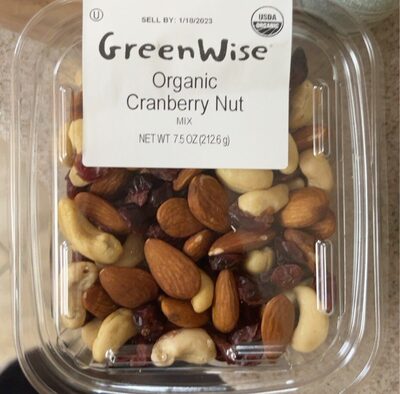 Organic cranberry nut front packaging