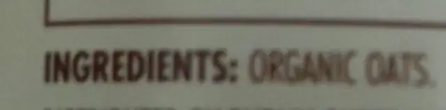 Steel Cut oats ingredients label