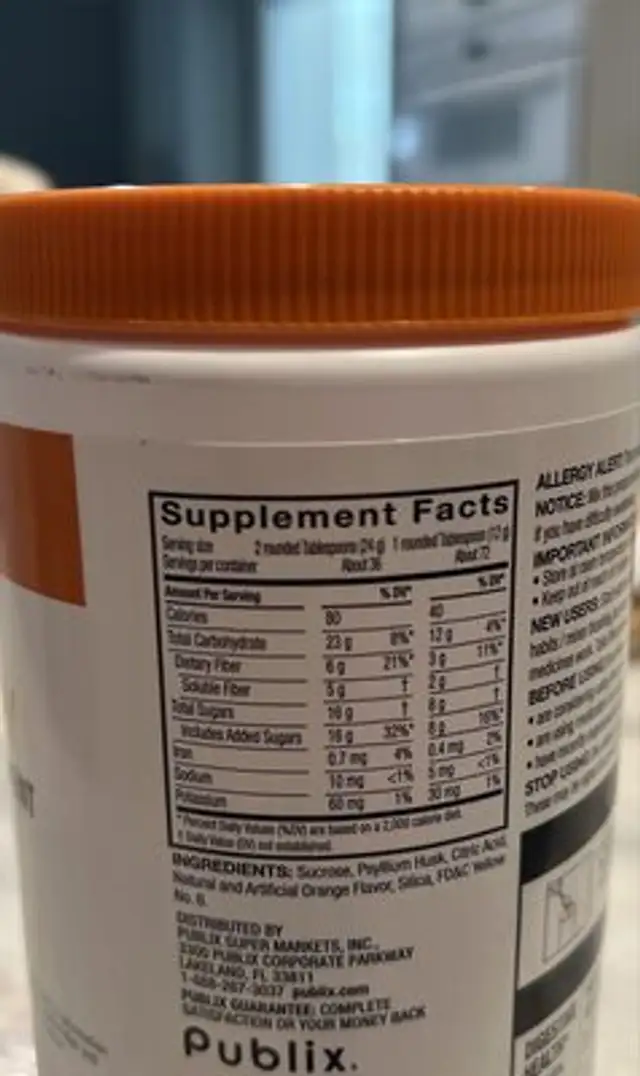 Finertherapy nutrition facts table