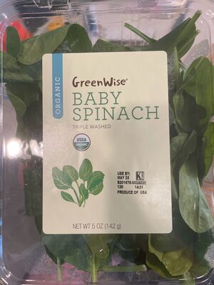 Organic Baby Spinach front packaging