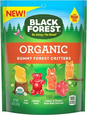 Organic gummy forest critters candy made with