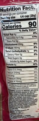 Mexican Four Cheese Blend nutrition facts table