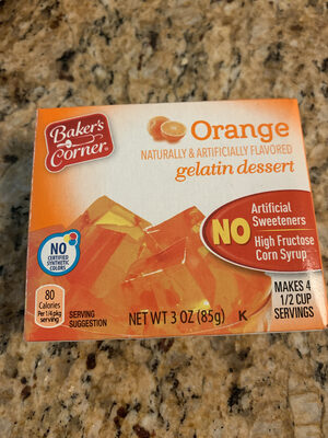 Baker's, corner, gelatin dessert, orange