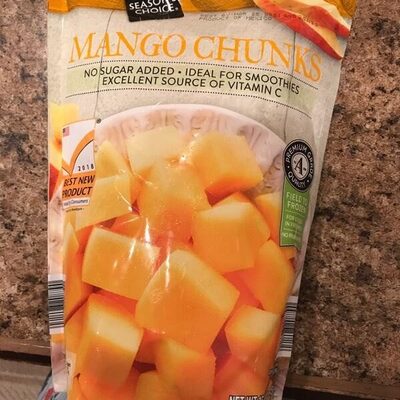 Unsweetened mango chunks, unsweetened