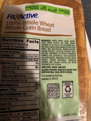 100% whole wheat grain bread