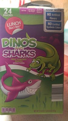 Dinos And Sharks Fruit Flavored Snacks, Strawberry, Orange, Grape, Lemon, Lime