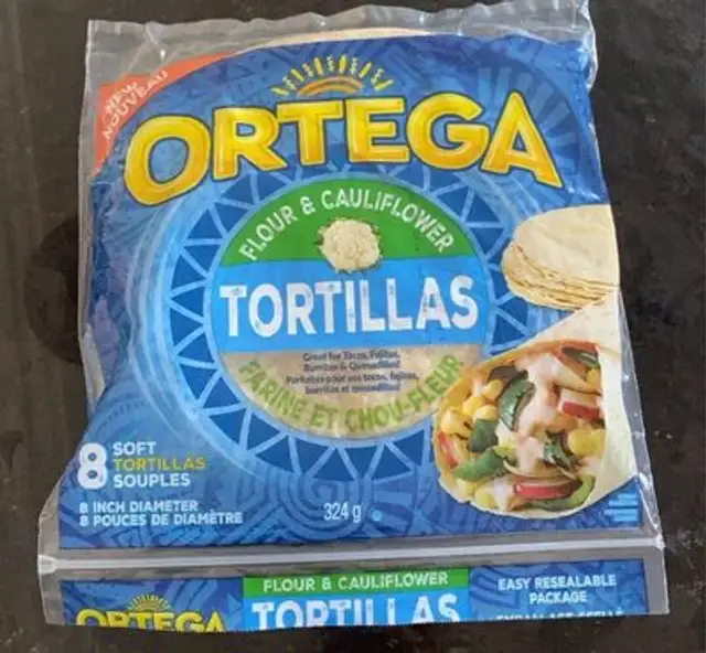 Flour & Cauliflower Tortillas front packaging