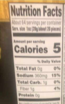 Premium Greek Peperoncini nutrition facts table