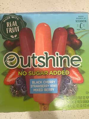Outshine No Sugar Added Black Cherry Strawberry Kiwi Mixed Berry