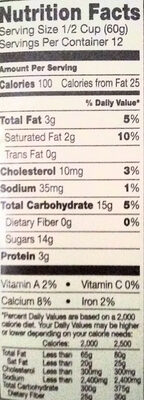 Slow churned neapolitan light ice cream nutrition facts table