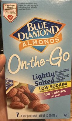 Lightly Salted Blue Diamond Almonds front packaging