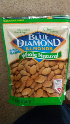 Whole natural almonds front packaging