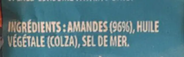 Blue Diamond Roasted Sea Salt Almonds ingredients label