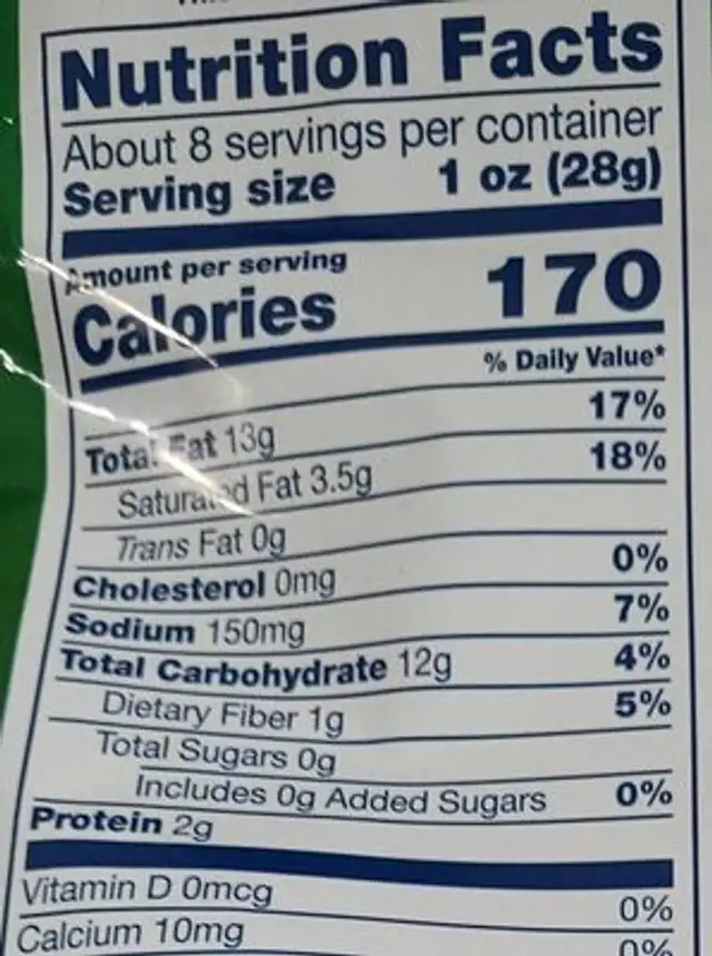 Jalapeños cheddar popcorn nutrition facts table