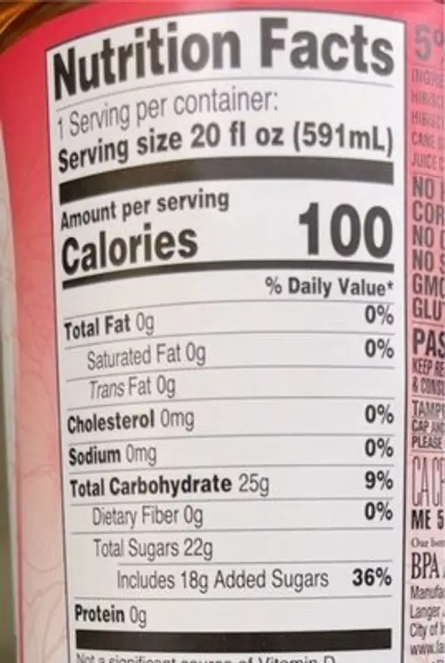 No caffeine hibiscus raspberry cold brew tea nutrition facts table