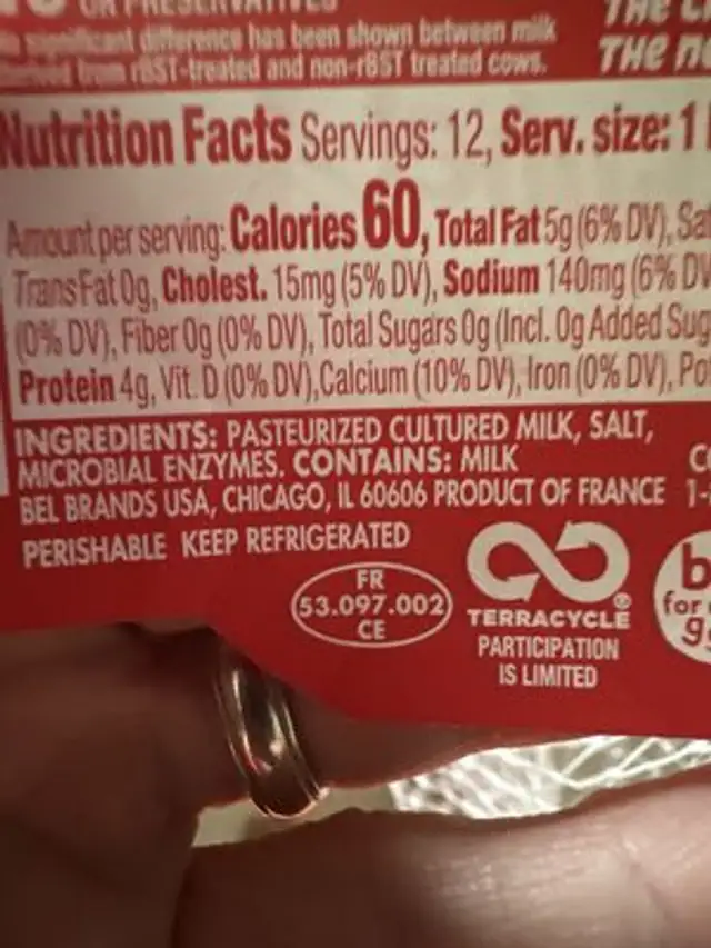SEMISOFT CHEESE ingredients label