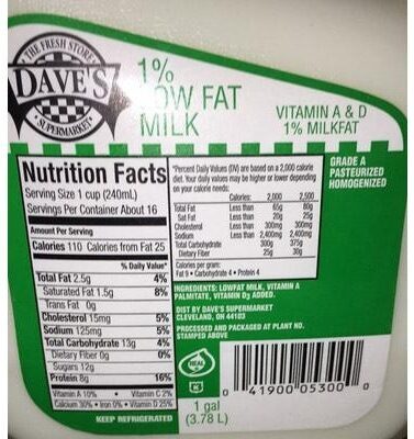 1% Low Fat Milk