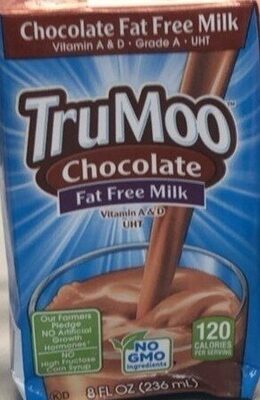 TruMoo Chocolate Fat Free Milk front packaging