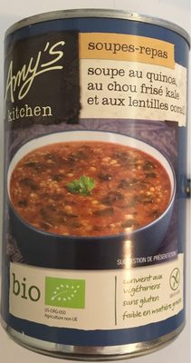 Soupe au quinoa au chou frisé kale et aux lentilles corail front packaging