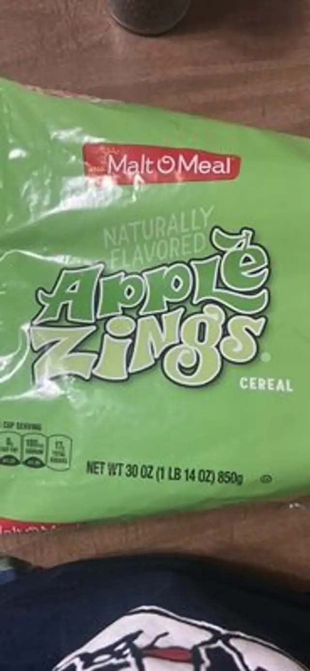 Apple Zings Cereal front packaging