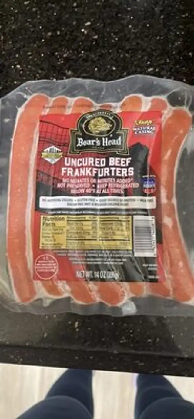 Uncured Beef Frankfurters nutrition facts table