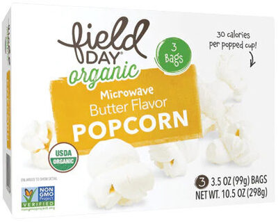 Organic Popcorn Organic Butter Flavor front packaging