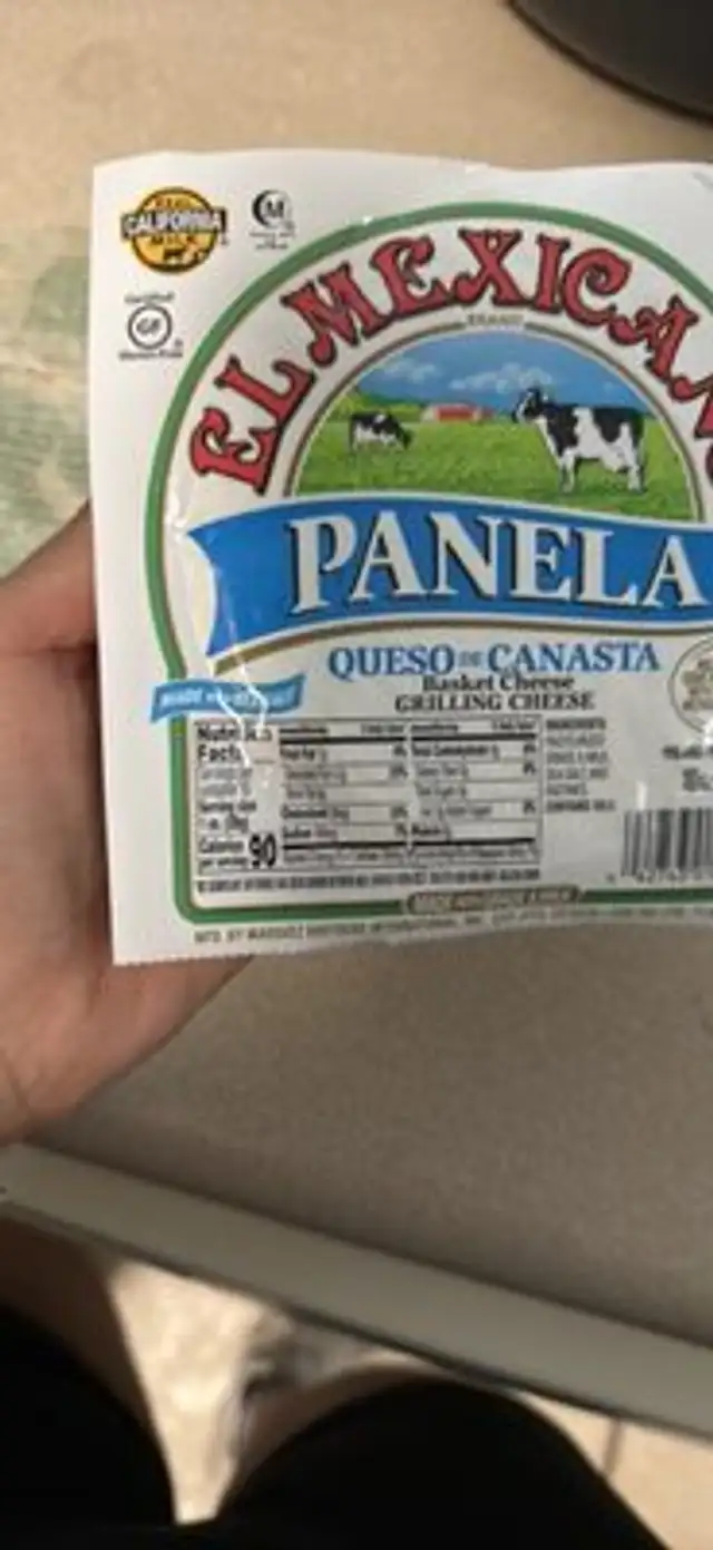 Panela Queso de Canasta Basket Cheese Grilling Cheese nutrition facts table