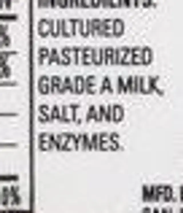 Cotija Queso Grating Cheese ingredients label