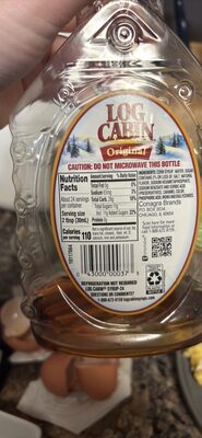 Original Syrup nutrition facts table