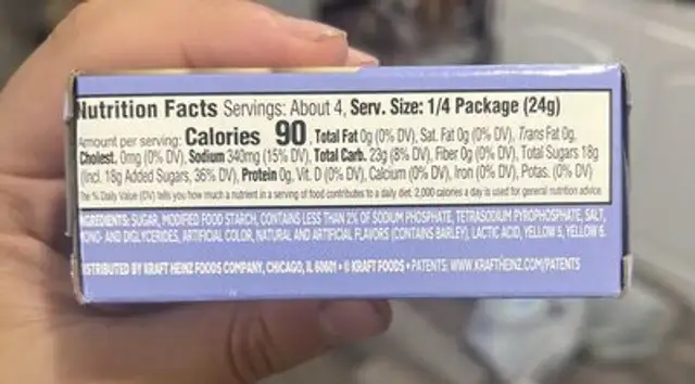Cheesecake Instant Pudding & Pie Filling nutrition facts table