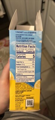 Lemonade Drink Mix nutrition facts table