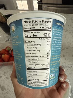Greek Nonfat Yogurt Plain nutrition facts table