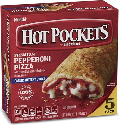 Pepperoni pizza frozen sandwiches front packaging