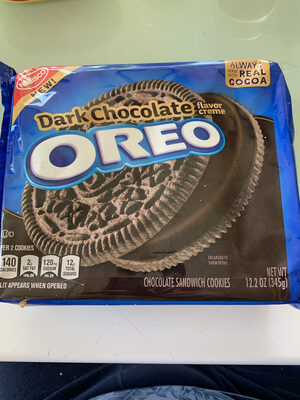 Dark chocolate flavor creme sandwich cookies, dark chocolate