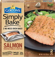 Gorton's, simply bake salmon, roasted garlic & butter