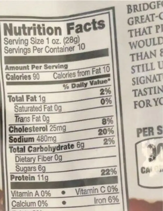 Sweet baby ray's original beef jerky nutrition facts table