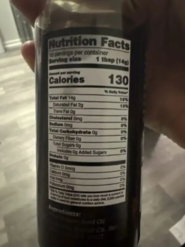 Japanese Sesame Oil nutrition facts table