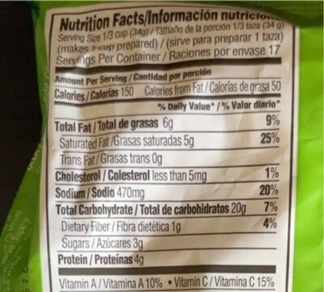 Soup Soupe nutrition facts table