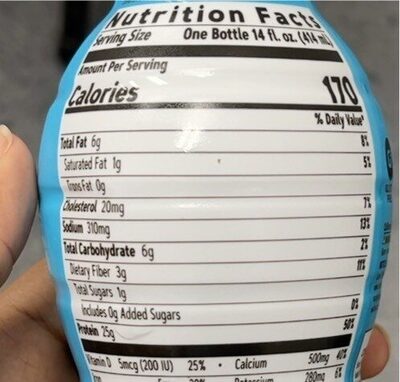 LEAN SHAKE 25 nutrition facts table