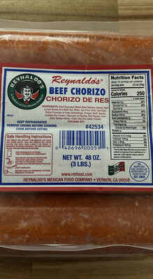 Beef Chorizo front packaging