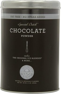 no sugar added chocolate powder front packaging