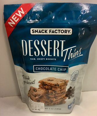 Dessert thins thin, crispy biscuits chocolate chip